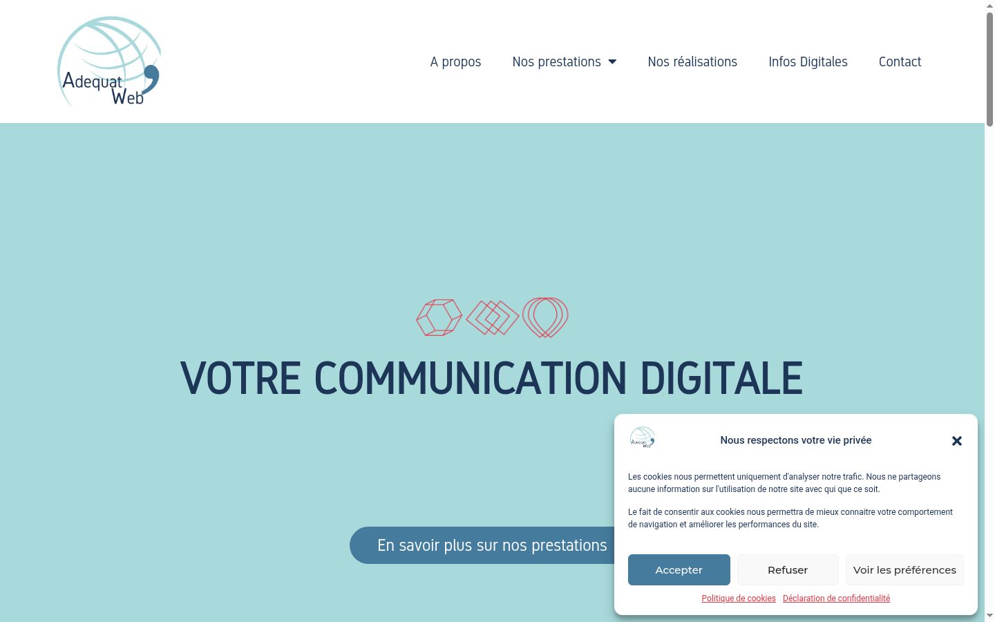 Screenshot del banner di consenso mostrato prima di qualsiasi interazione