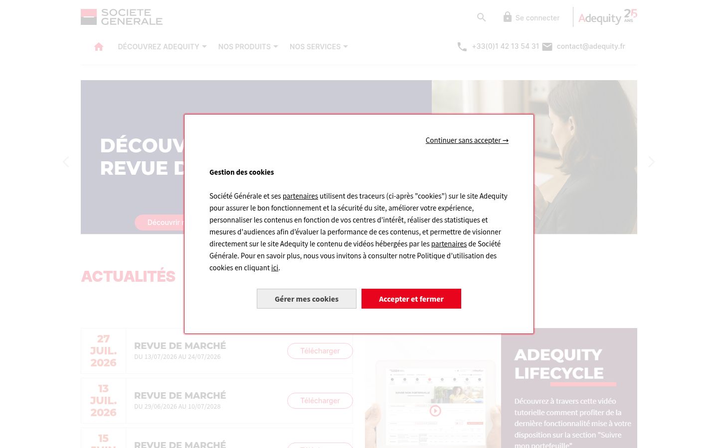 Screenshot of the consent banner shown before any interaction