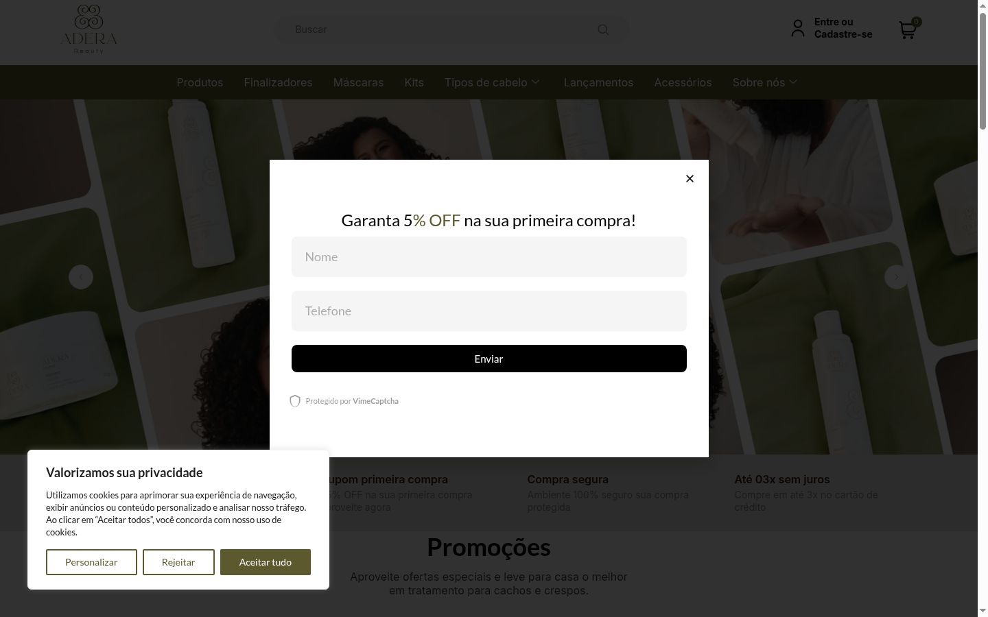 Screenshot del banner di consenso mostrato prima di qualsiasi interazione