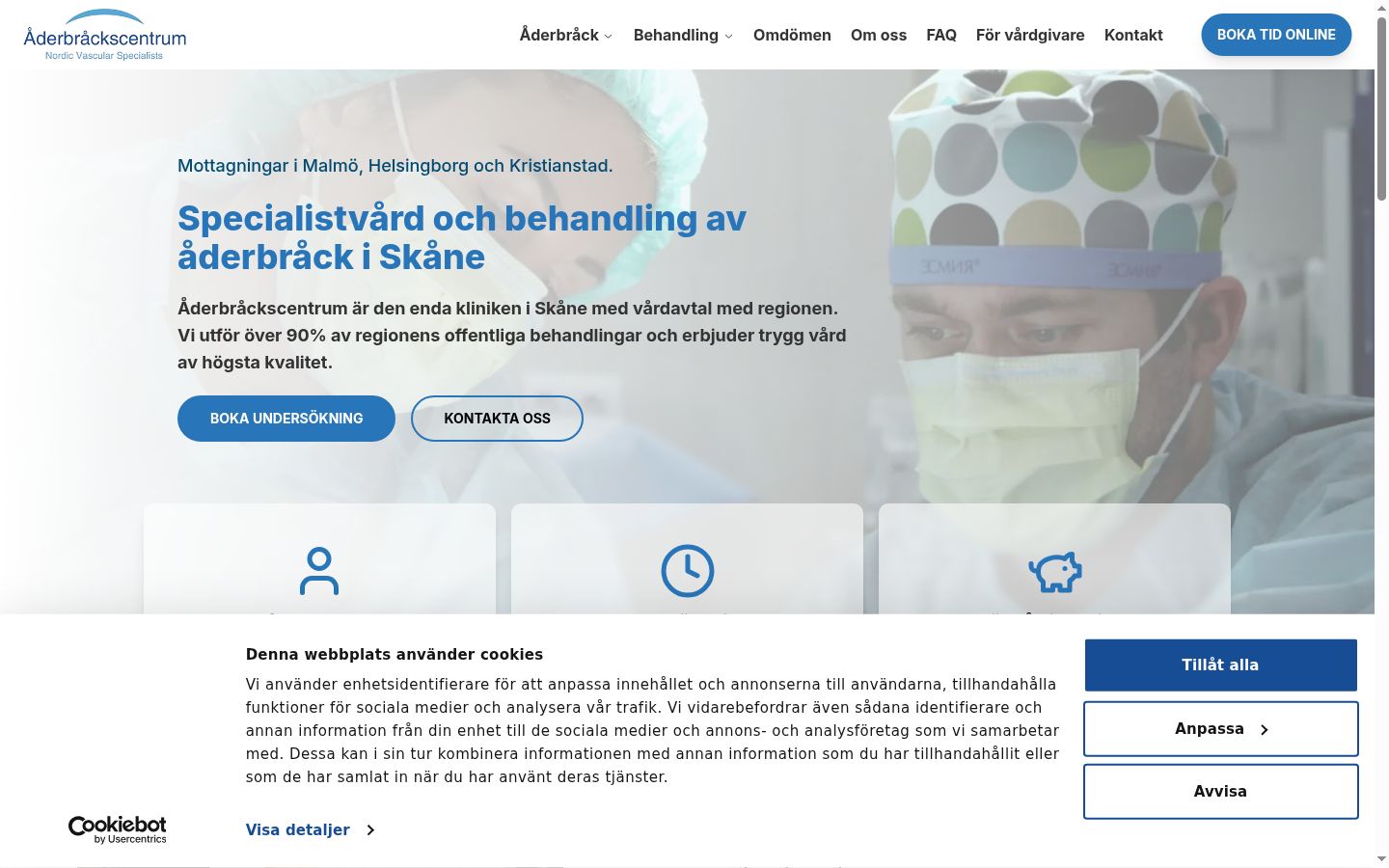 Screenshot des Einwilligungsbanners vor jeglicher Interaktion