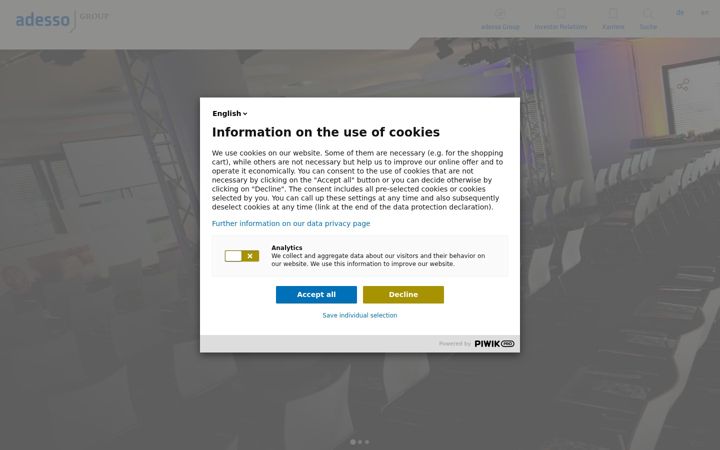 Screenshot of adesso-group.com