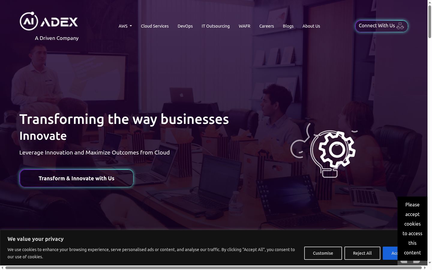 Screenshot del banner di consenso mostrato prima di qualsiasi interazione