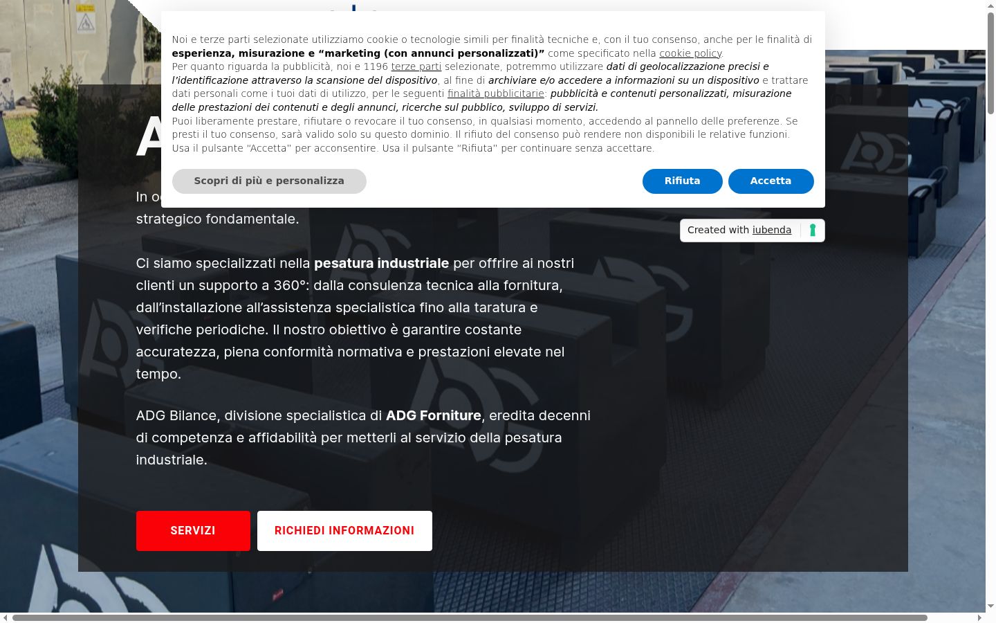 Screenshot of the consent banner shown before any interaction