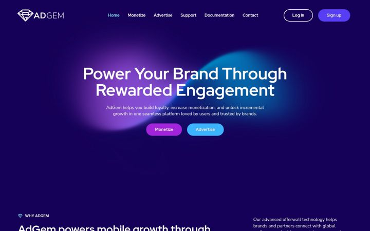 Screenshot of adgem.com