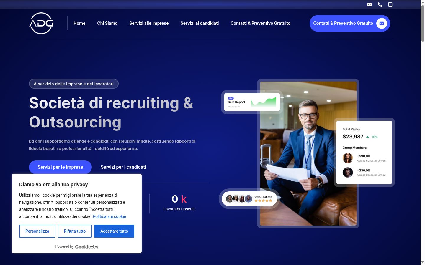 Sutikimo reklamjuostės, rodytos prieš bet kokią sąveiką, ekrano kopija