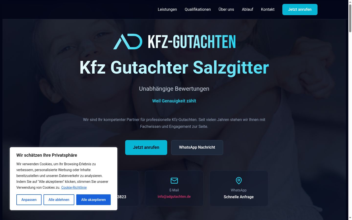 Screenshot del banner di consenso mostrato prima di qualsiasi interazione