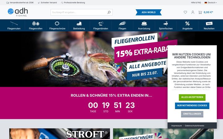 Screenshot of adh-fishing.de