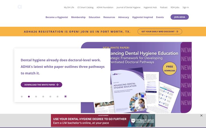 Screenshot of adha.org