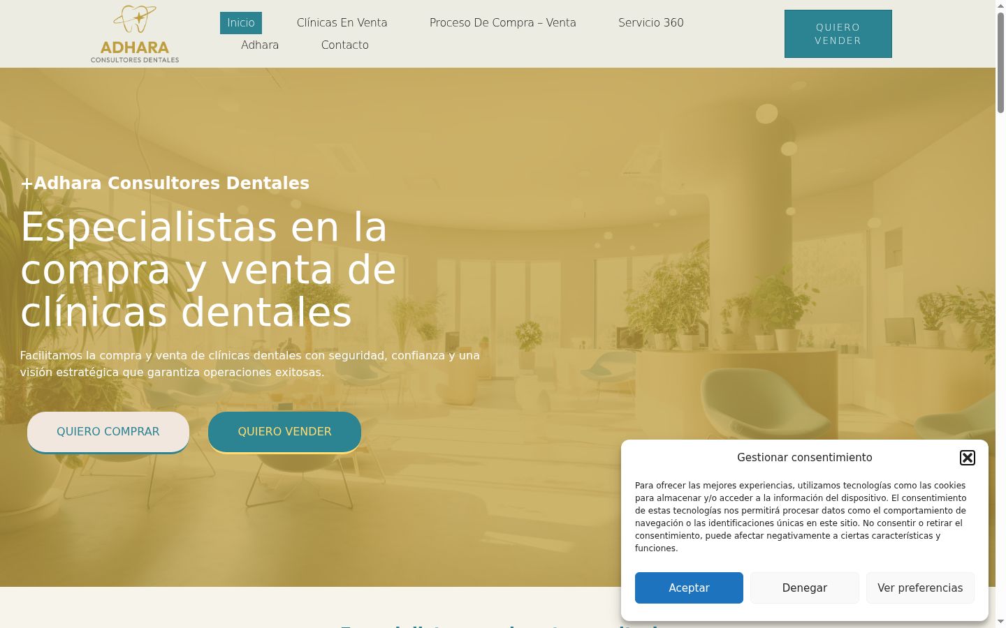 Screenshot of the consent banner shown before any interaction
