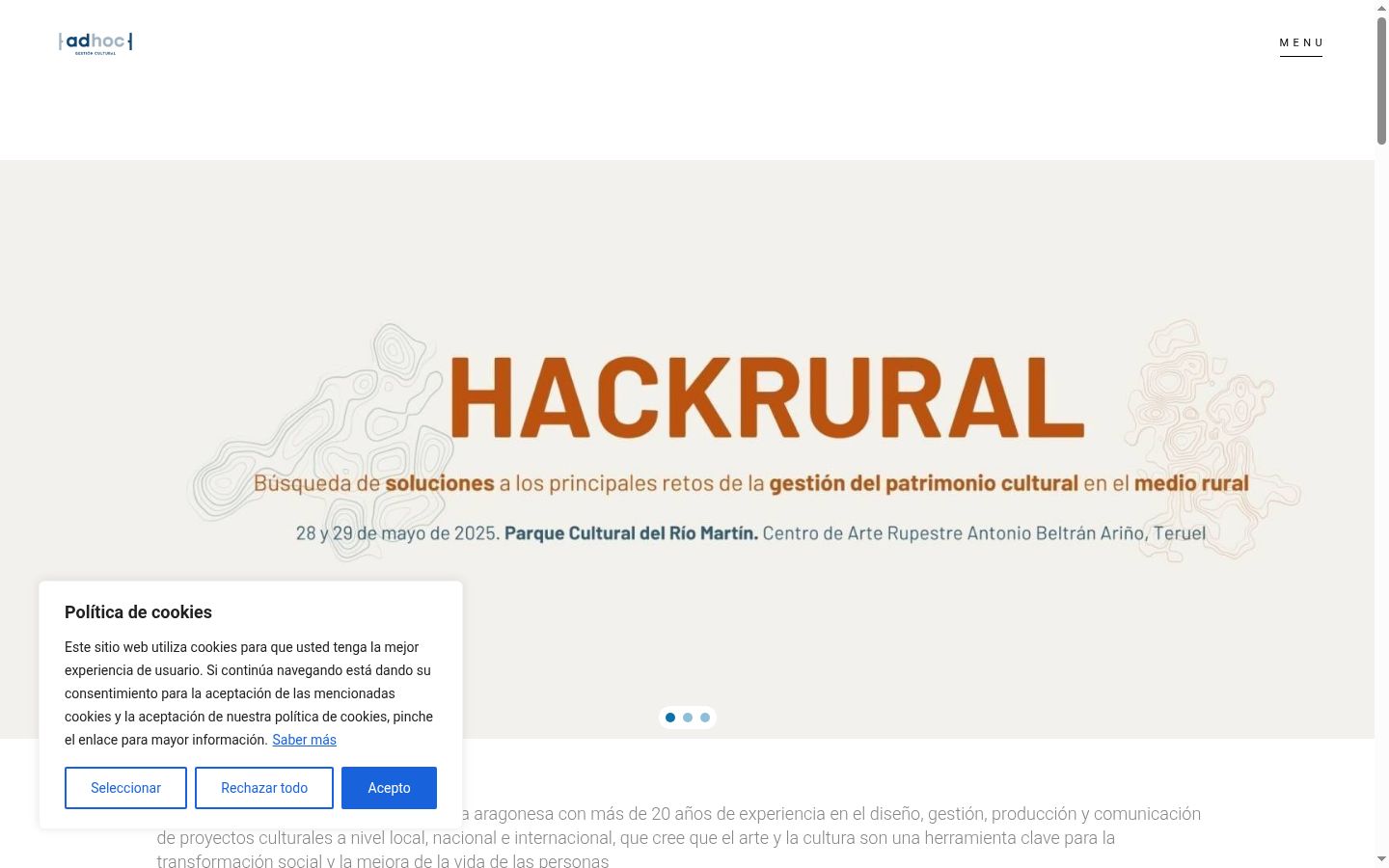 Screenshot of the consent banner shown before any interaction