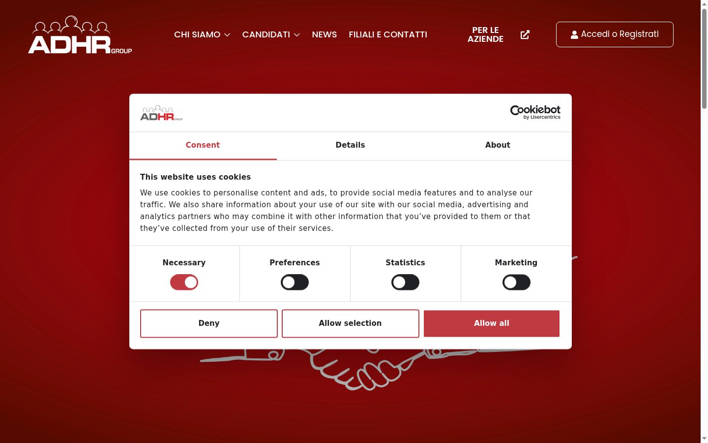 Screenshot tal-banner tal-kunsens muri qabel kwalunkwe interazzjoni