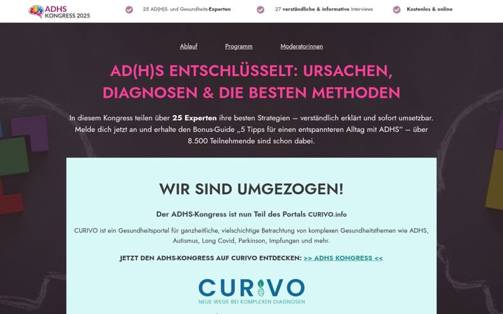 Ekrano kopija adhs-kongress.de