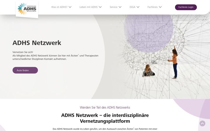 Skärmbild av adhs-netzwerk.de