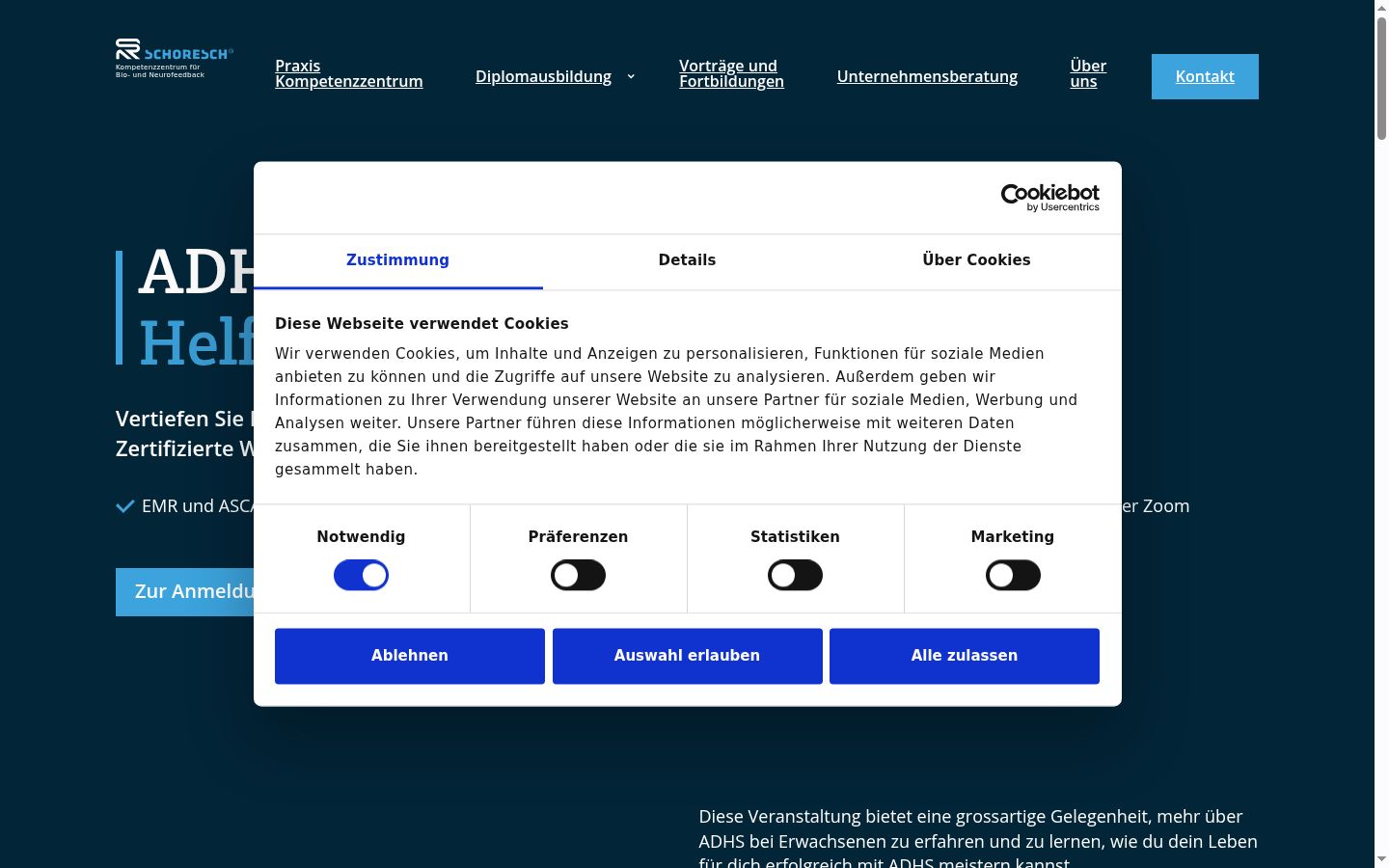 Screenshot tal-banner tal-kunsens muri qabel kwalunkwe interazzjoni