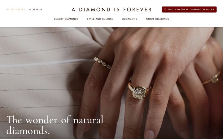 Screenshot of adiamondisforever.com