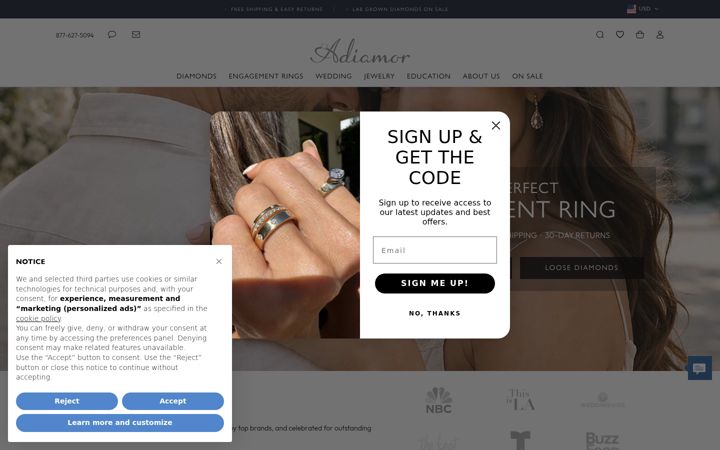 Screenshot of adiamor.com