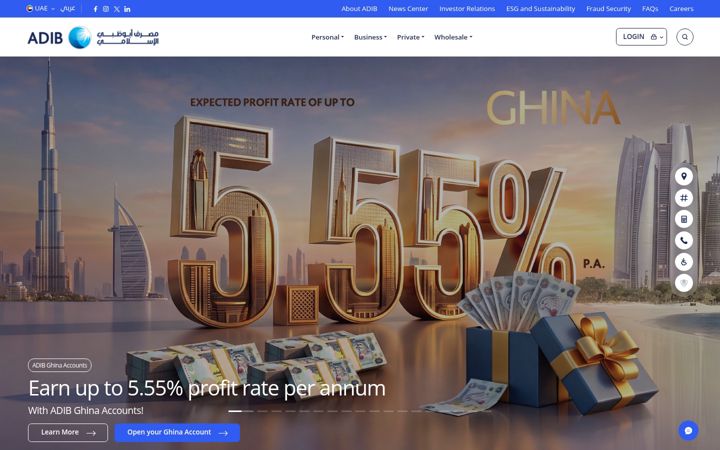 Screenshot of adib.ae