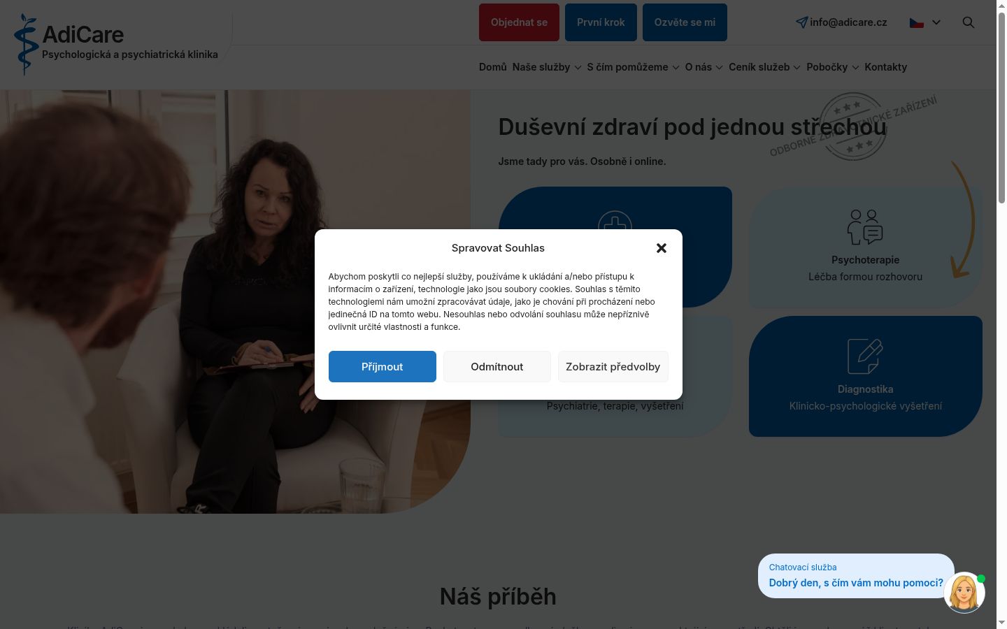 Snímek obrazovky baneru souhlasu zobrazeného před jakoukoli interakcí