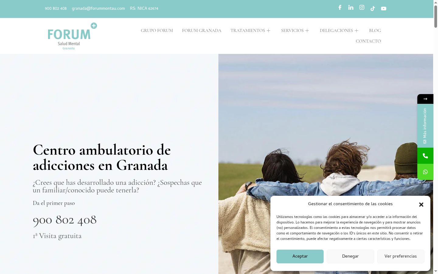 Captura de ecrã do banner de consentimento apresentado antes de qualquer interação