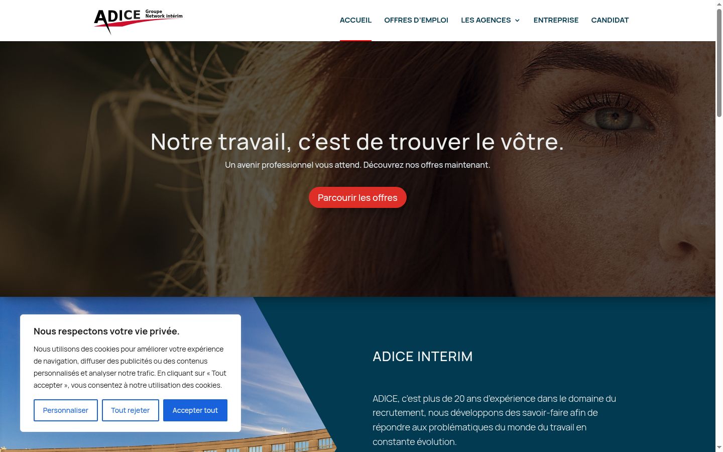 Screenshot van de toestemmingsbanner zoals getoond vóór enige interactie