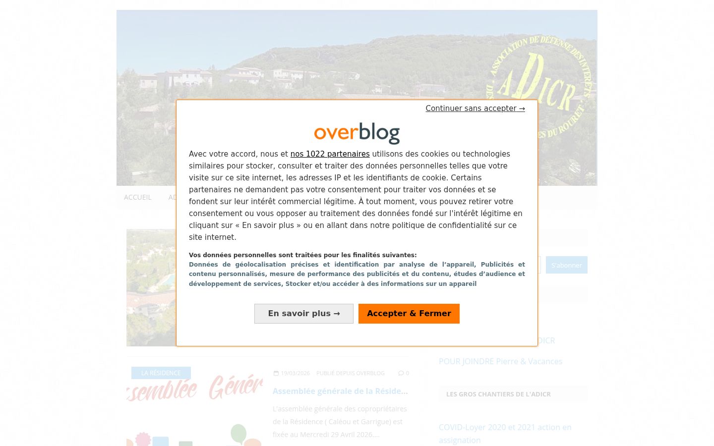 Screenshot des Einwilligungsbanners vor jeglicher Interaktion