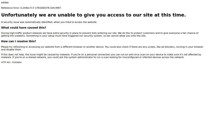 Screenshot of adidas.co.za