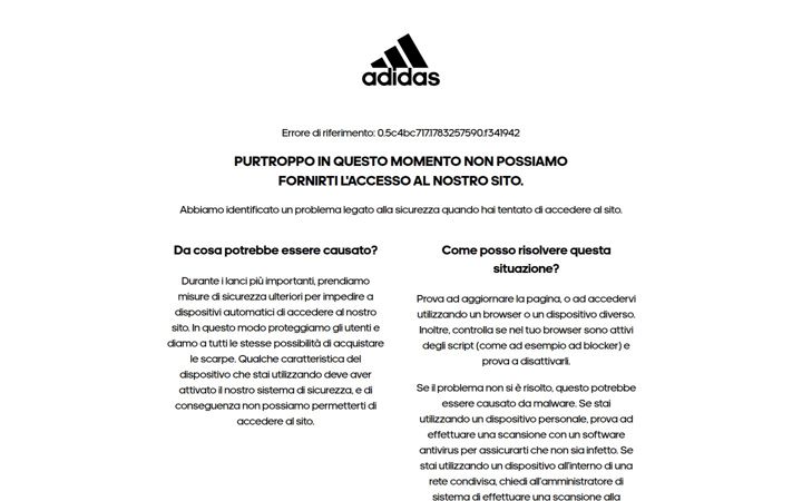 Képernyőkép: adidas.it