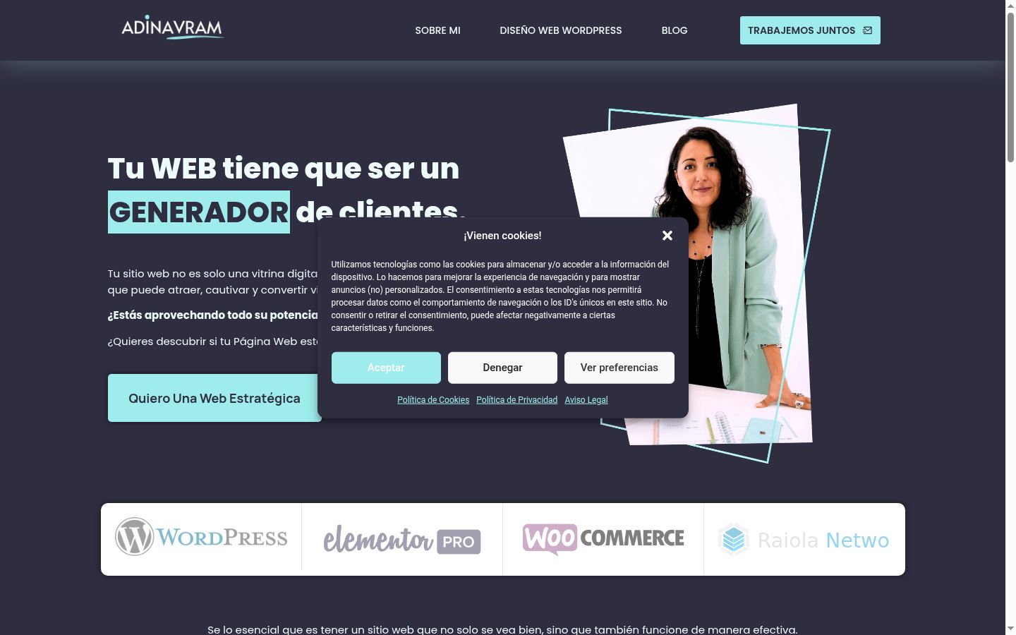 Capture d'écran de la bannière de consentement affichée avant toute interaction