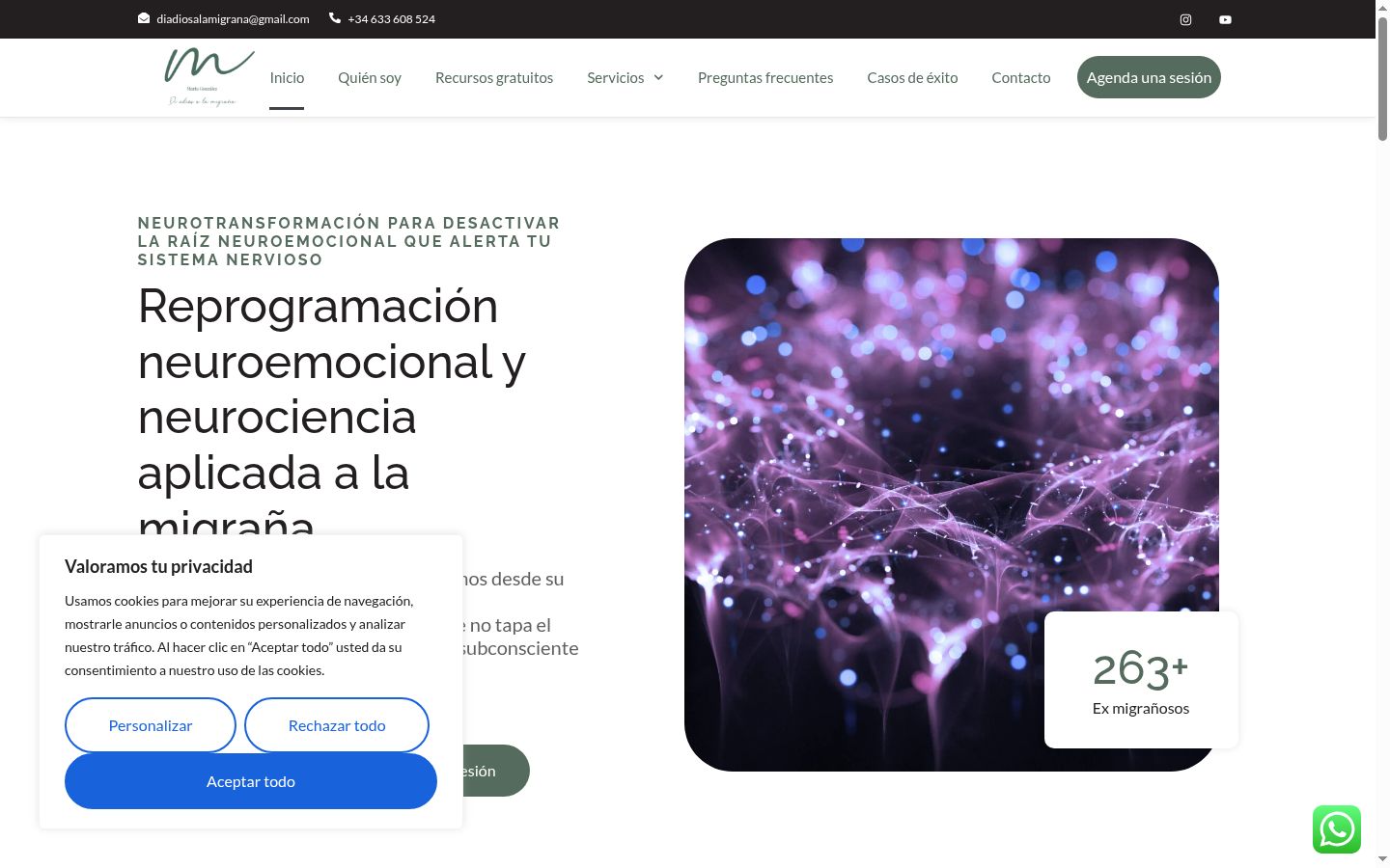 Captura de ecrã do banner de consentimento apresentado antes de qualquer interação