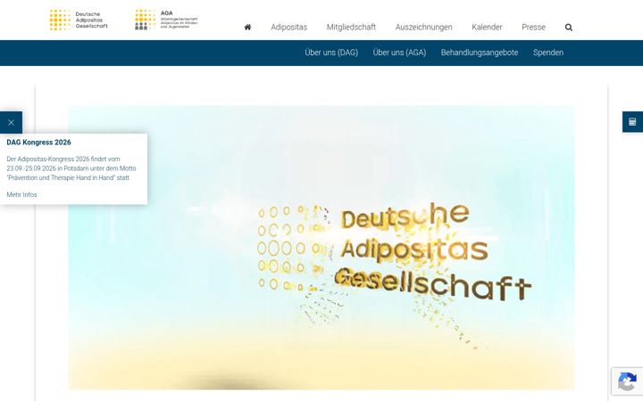 Posnetek zaslona adipositas-gesellschaft.de