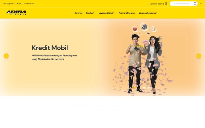 Screenshot of adira.co.id