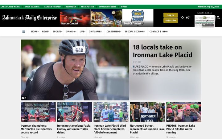 Screenshot of adirondackdailyenterprise.com