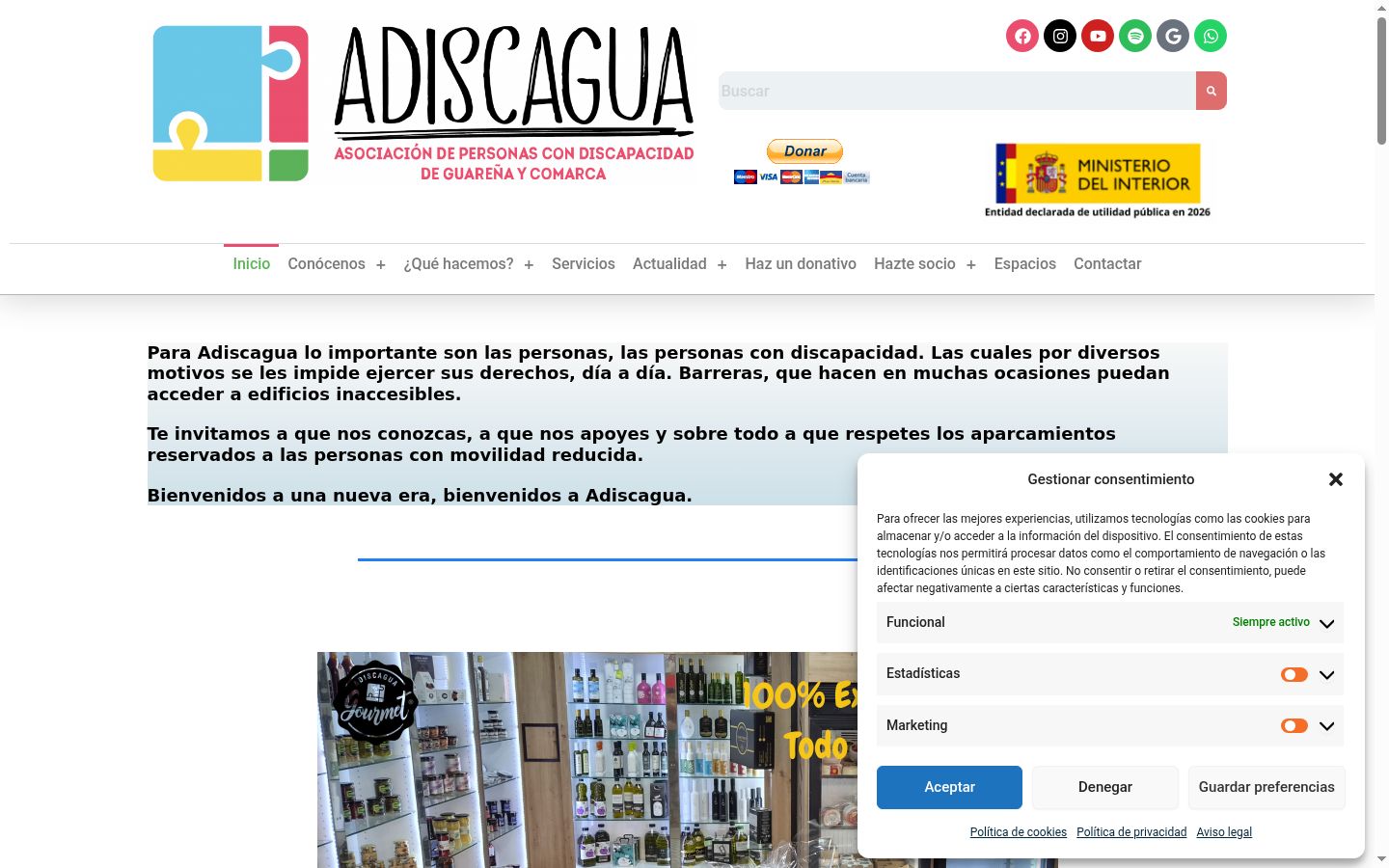 Screenshot tal-banner tal-kunsens muri qabel kwalunkwe interazzjoni