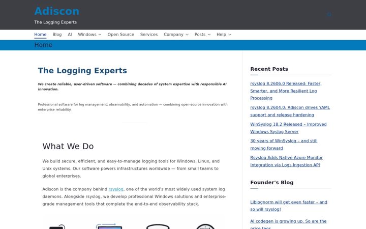 Screenshot of adiscon.com