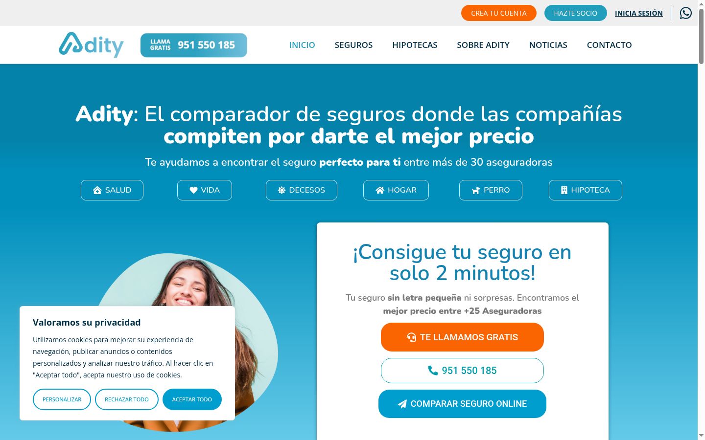 Screenshot of the consent banner shown before any interaction