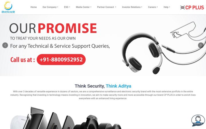 Zrzut ekranu adityagroup.com