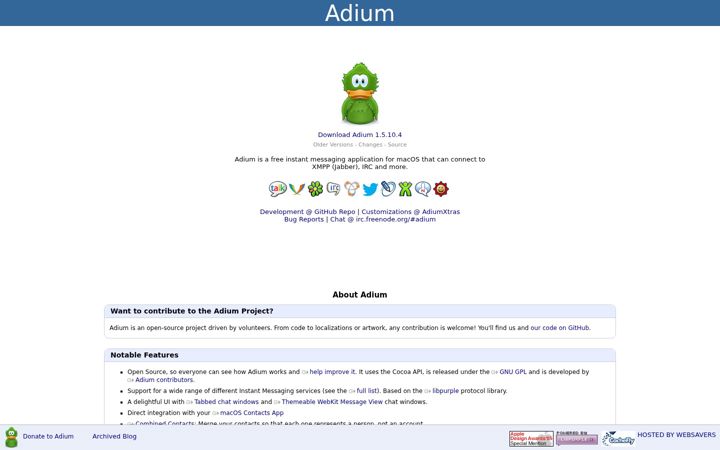Zrzut ekranu adium.im
