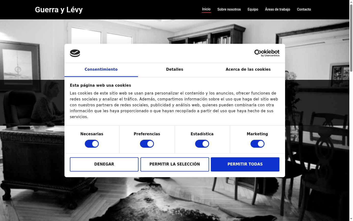 Screenshot del banner di consenso mostrato prima di qualsiasi interazione