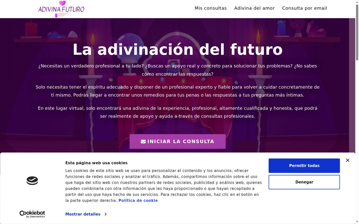 Screenshot of the consent banner shown before any interaction