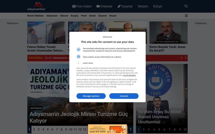 Screenshot ta' adiyamanlilar.net