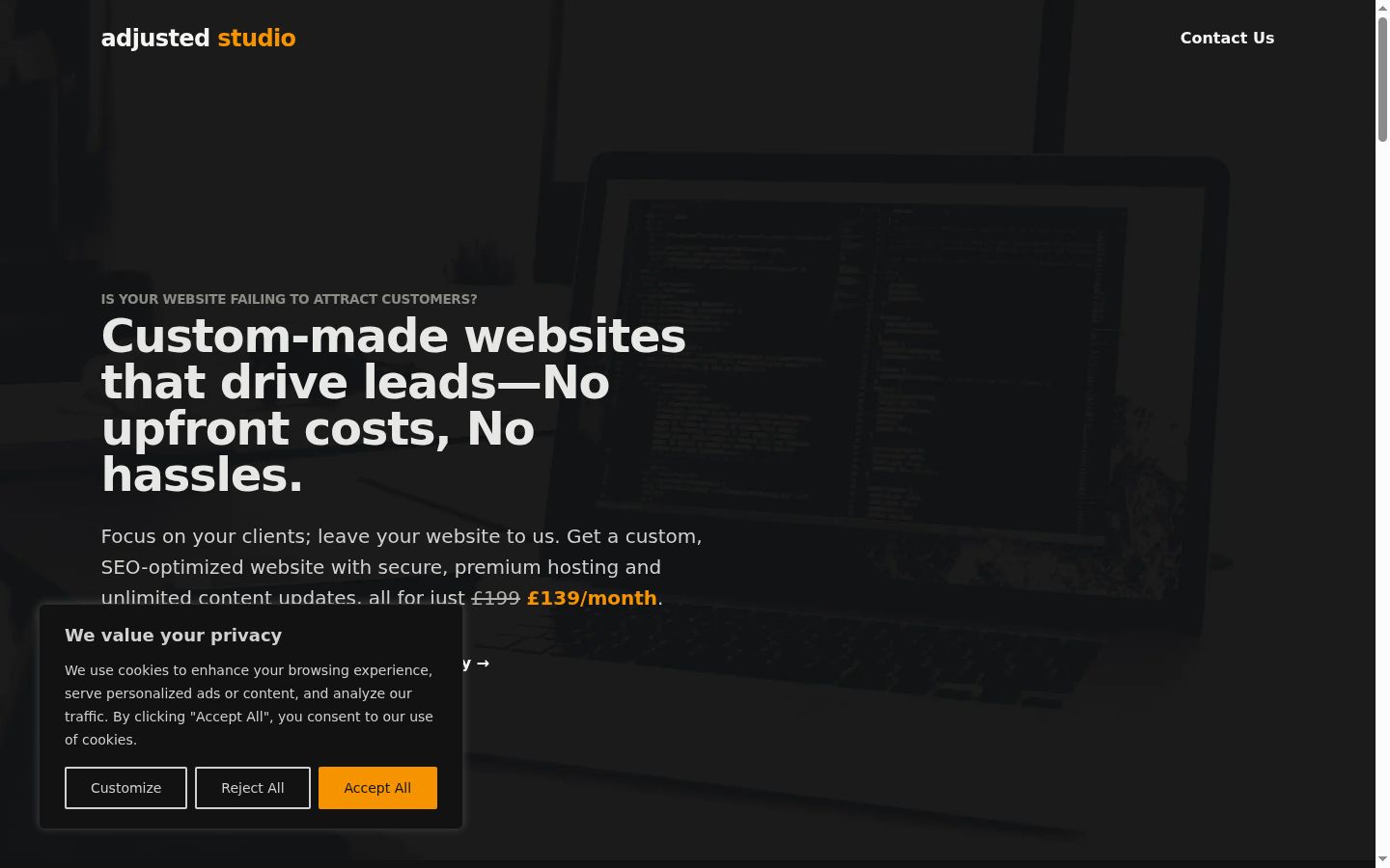 Screenshot of the consent banner shown before any interaction