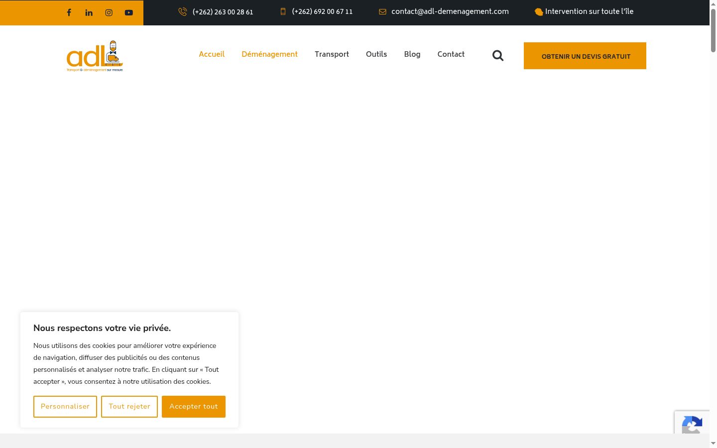 Screenshot del banner di consenso mostrato prima di qualsiasi interazione