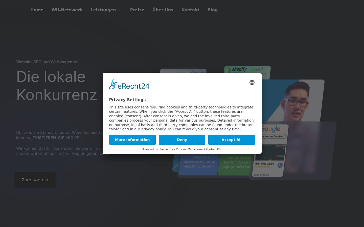 Screenshot of the consent banner shown before any interaction