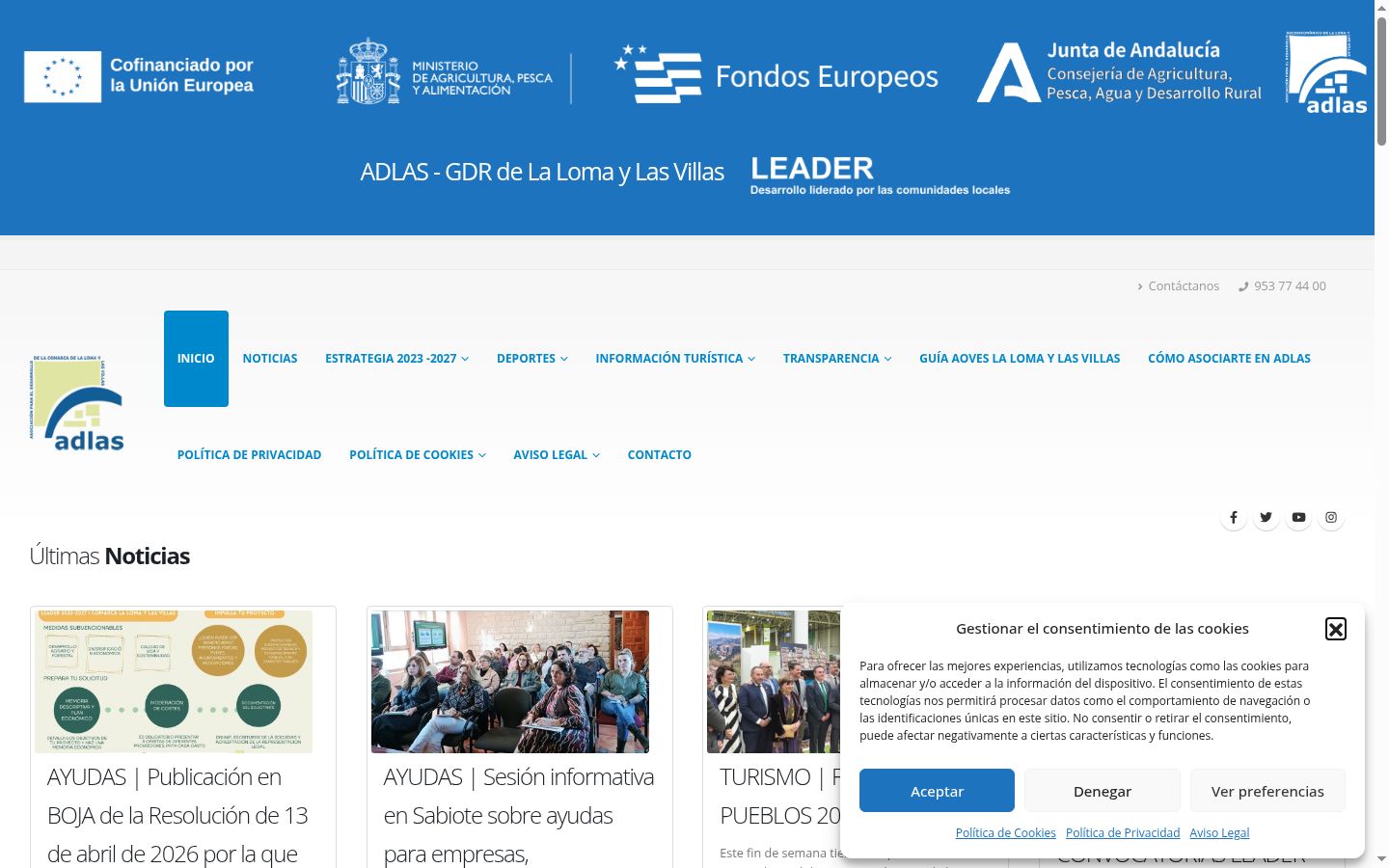 Screenshot del banner di consenso mostrato prima di qualsiasi interazione