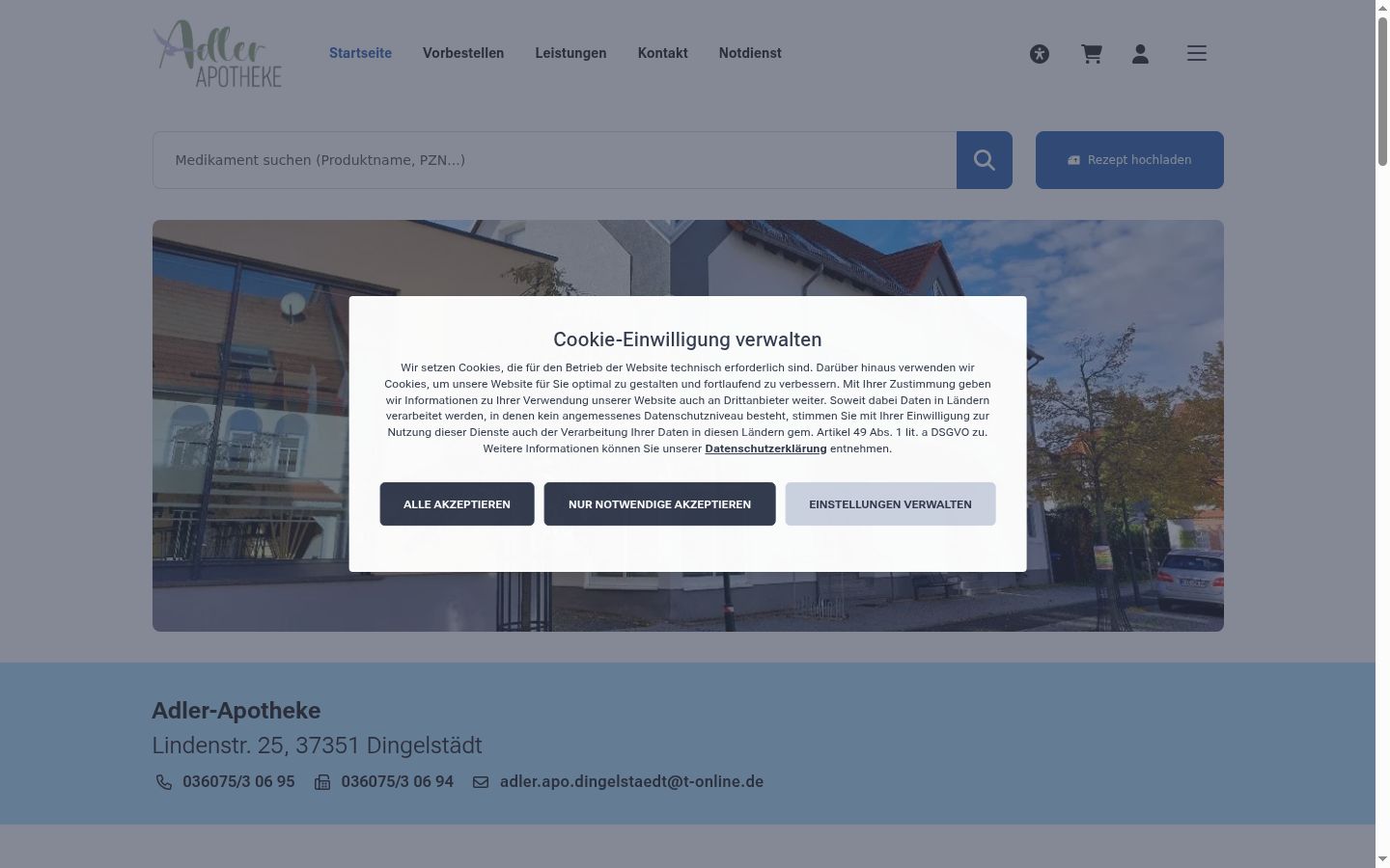 Screenshot of the consent banner shown before any interaction