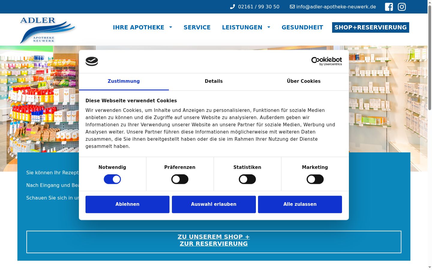 Screenshot of the consent banner shown before any interaction