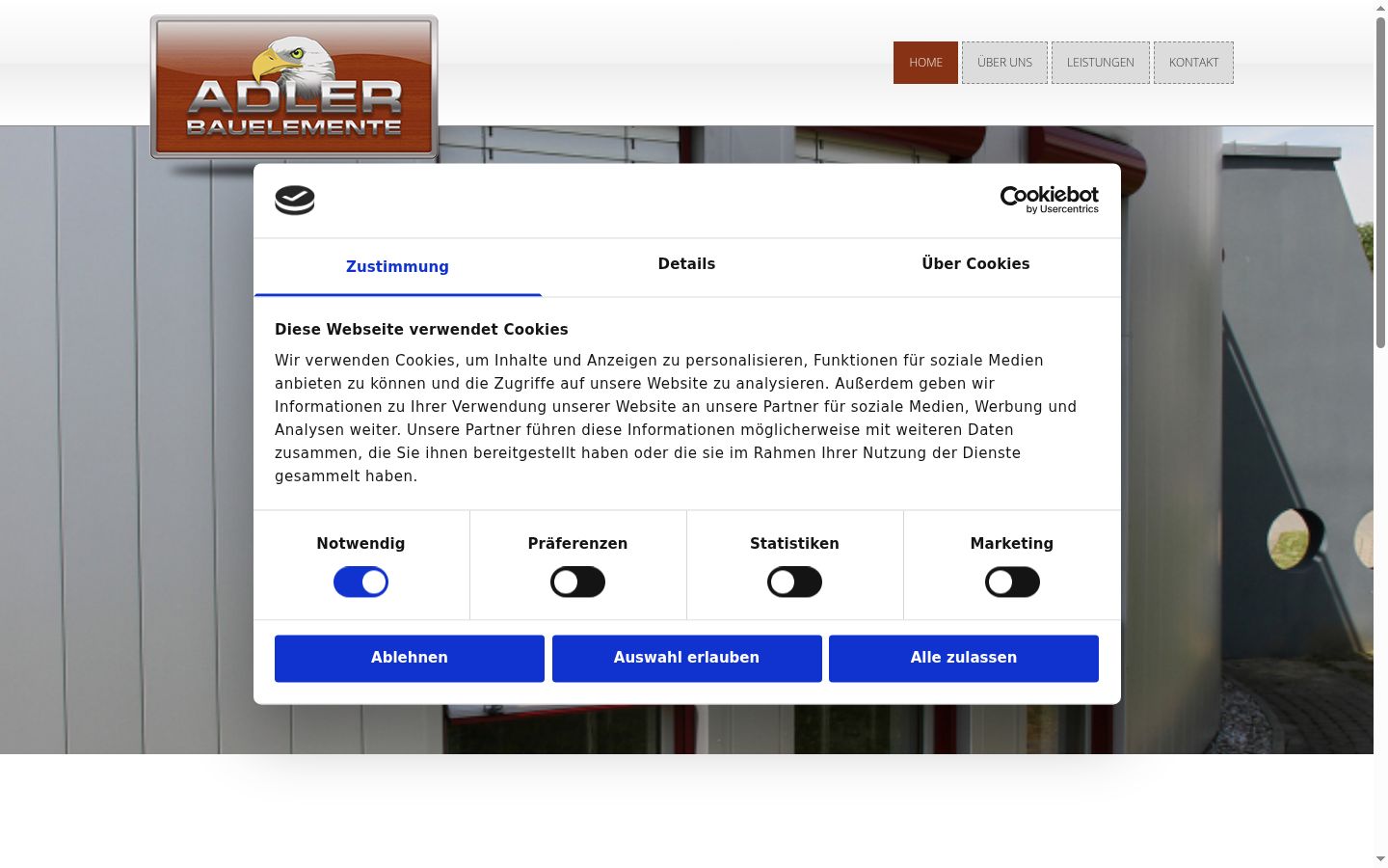 Screenshot of the consent banner shown before any interaction