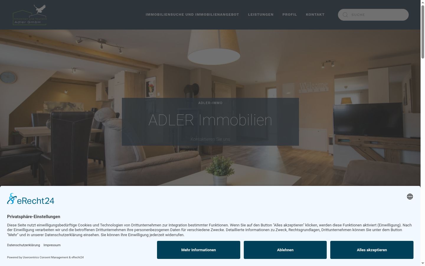 Screenshot of the consent banner shown before any interaction