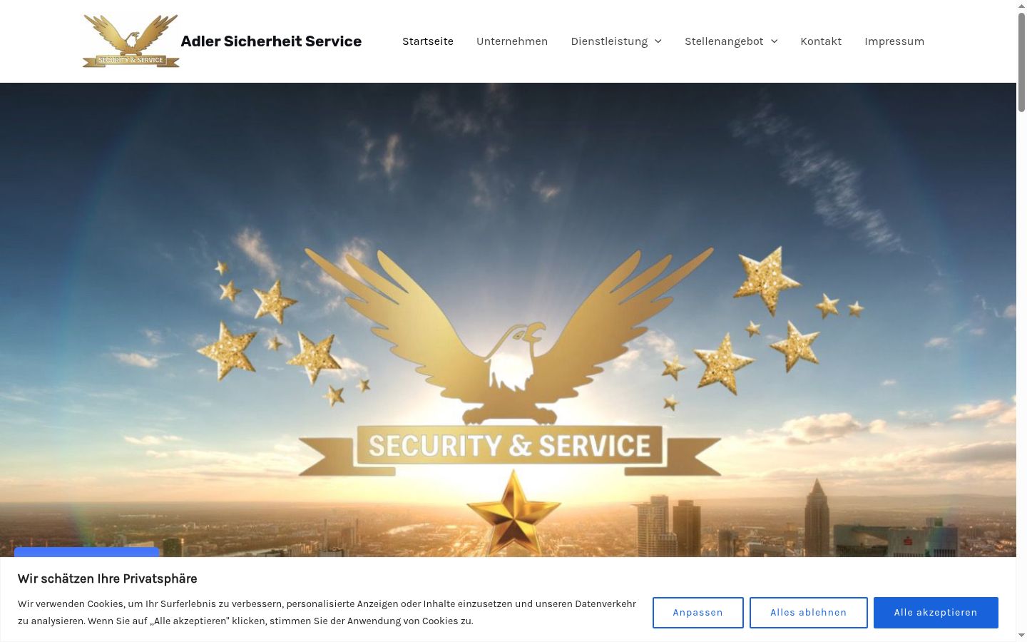 Screenshot des Einwilligungsbanners vor jeglicher Interaktion
