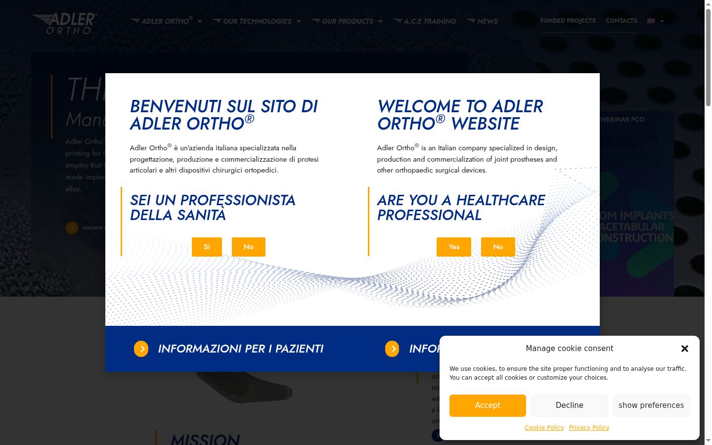 Sutikimo reklamjuostės, rodytos prieš bet kokią sąveiką, ekrano kopija
